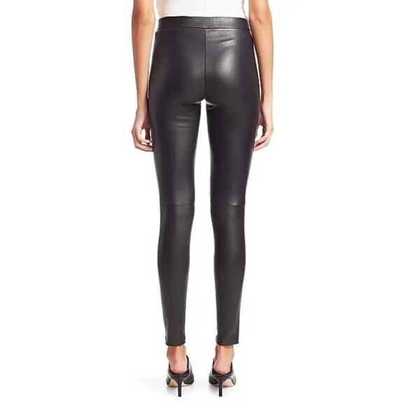 NEW SZ O Theory  Adbelle Lamb black Leather Leggings - Picture 2 of 5